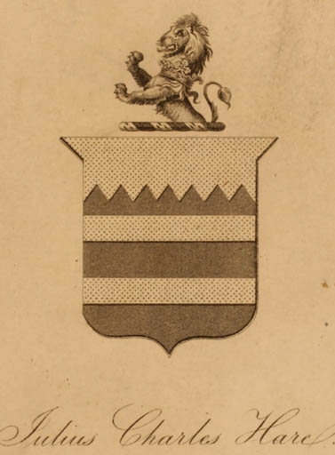 Exlibris by ? ? from Great Britain for Julius Charles Hare - Heraldry 