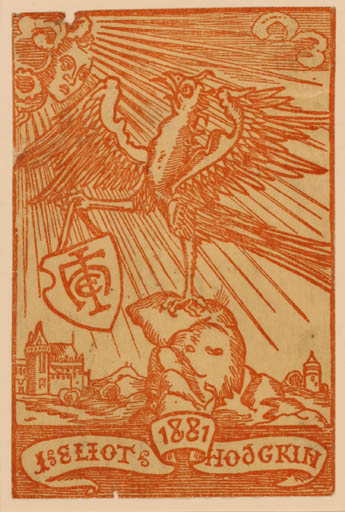 Exlibris by ? ? from Great Britain for John Eliot Hodgkin - Bird Phoenix 