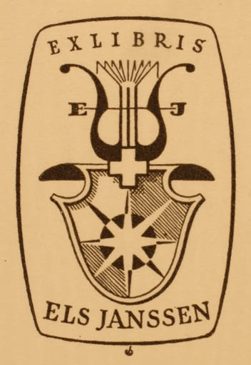 Exlibris by Christian Blæsbjerg from Denmark for Els Janssen - Heraldry 