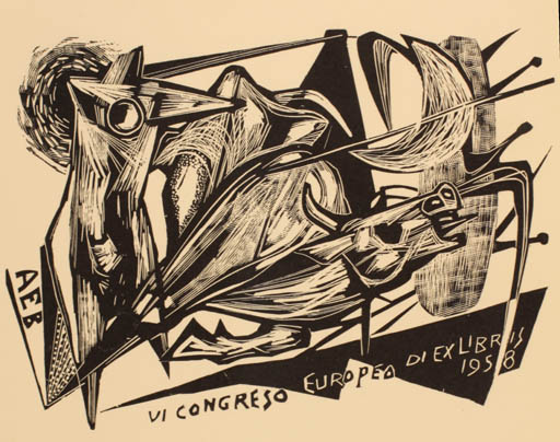 Exlibris by Ru van Rossem from Netherland for ? A. E. B. - Exlibris Congress 