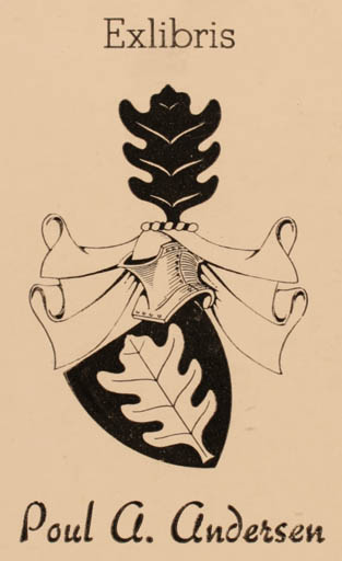 Exlibris by E.O.A. Hedegaard from Denmark for Poul A. Andersen - Heraldry 