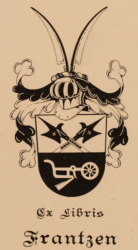 Exlibris by E.O.A. Hedegaard from Denmark for ? Frantzen - Heraldry 