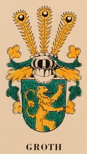 Exlibris by E.O.A. Hedegaard from Denmark for ? Groth - Heraldry 