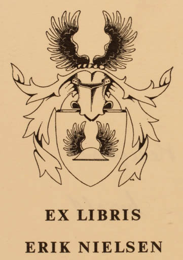 Exlibris by E.O.A. Hedegaard from Denmark for Erik Nielsen - Heraldry 