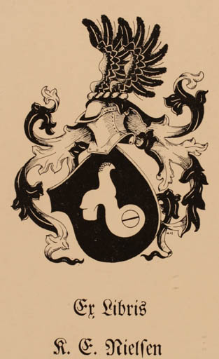 Exlibris by E.O.A. Hedegaard from Denmark for R. E. Nielsen - Heraldry 