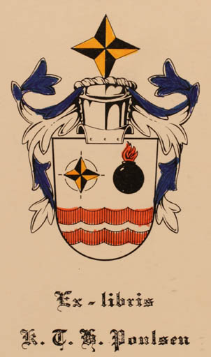 Exlibris by E.O.A. Hedegaard from Denmark for K. T. Poulsen - Heraldry 