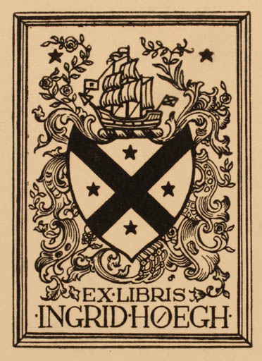 Exlibris by Albert Jaern from Norway for Ingrid Høegh - Heraldry 