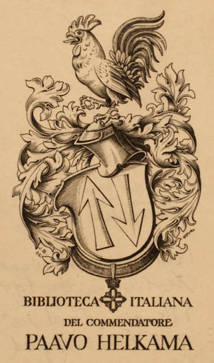 Exlibris by Gustaf von Numers from Finland for Paavo Helkama - Heraldry 