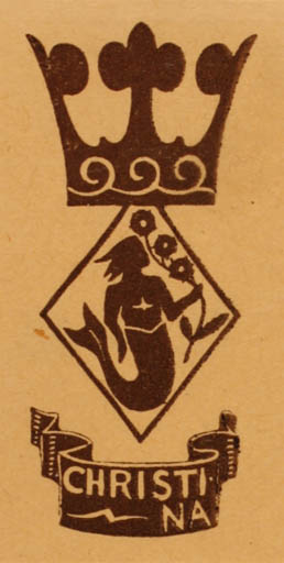 Exlibris by Gustaf von Numers from Finland for Christina von Numers - Heraldry 