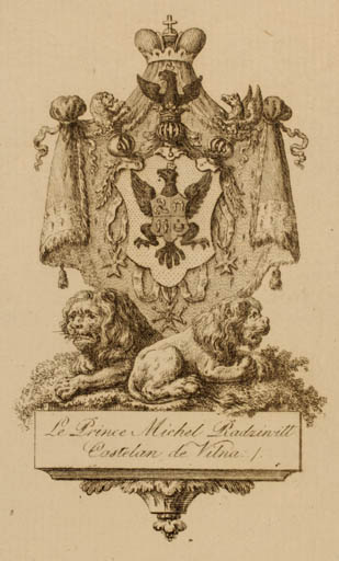 Exlibris by ? ? from Spain for Michael Radziwill - Heraldry Historical Person Regent/royalty 