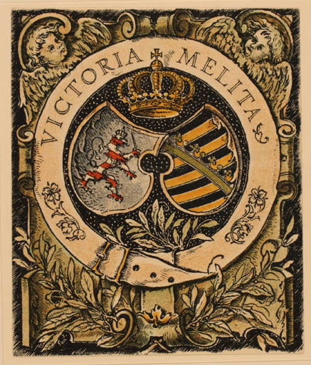 Exlibris by ? ? from Great Britain for ? Victoria Melita - Heraldry Regent/royalty 