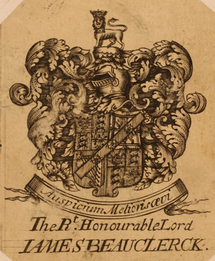 Exlibris by ? ? from Great Britain for James Beauclerck - Heraldry Regent/royalty 