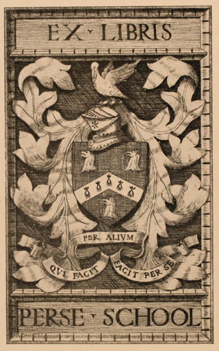 Exlibris by ? ? from Great Britain for England Perse School - Heraldry 