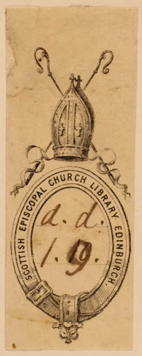 Exlibris by ? ? from Ireland for ? Scottish Episcopal Church Library Edinburgh - Heraldry Religion 