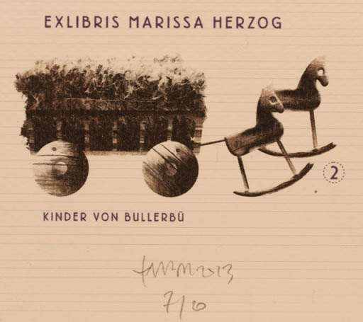 Exlibris by Krzysztof Marek Bak from Poland for Marissa Herzog - 