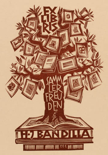 Exlibris by Erhard Zierold from Germany for Hans-Joachim Bandilla - Book Tree 