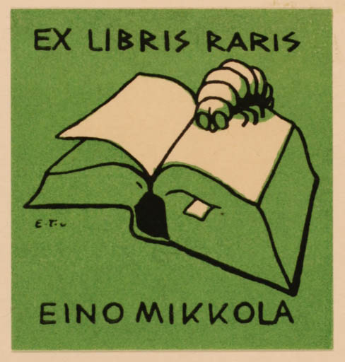 Exlibris by Erkki Tanttu from Finland for Eino Mikkola - Book Fauna 