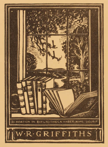 Exlibris by Adrian Feint from Australia for W. R. Griffiths - Book Scenery/Landscape 