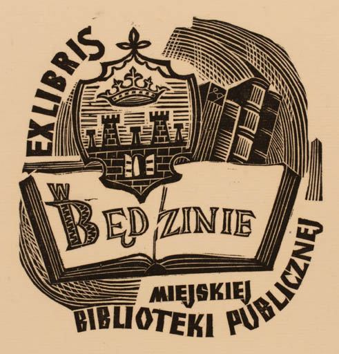 Exlibris by Edward Grabowski from Poland for ? W. Bedzinie Miejskiej Biblioteki Publicznej - Book 