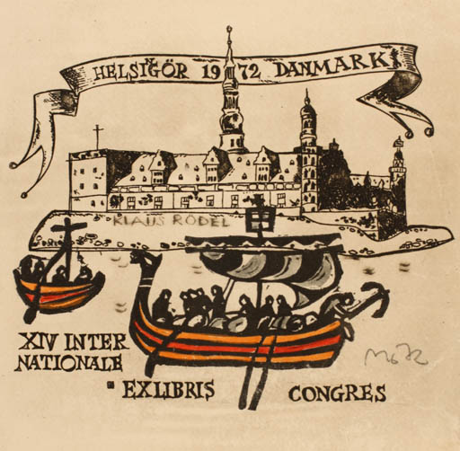 Exlibris by Valerijonas Vytautas Jucys from Lithuania for Helsingör XIV. EL Kongres - Castle/Palace Exlibris Congress Maritime 