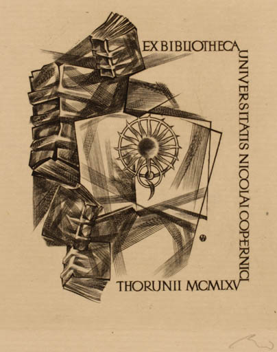 Exlibris by Wojciech Jakubowski from Poland for ? Kopernikus Universitets Bibliotek - Book 