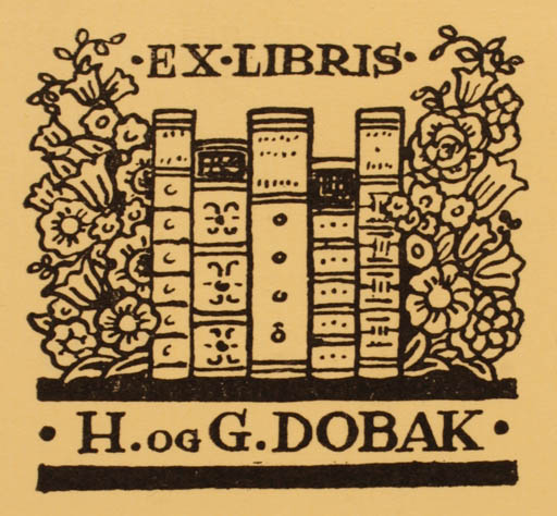 Exlibris by Albert Jaern from Norway for H. og G. Dobak - Flower Book 