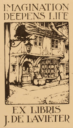 Exlibris by Anton Pieck from Netherland for J. de Lavieter - Book City 