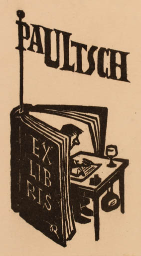 Exlibris by Richard Rother from Germany for Paul Ultsch - Book Man 