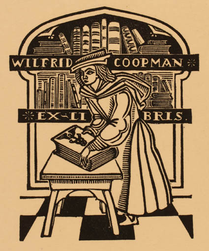 Exlibris by Victor Stuywart from Belgium for Wilfrid Coopman - Book Man 