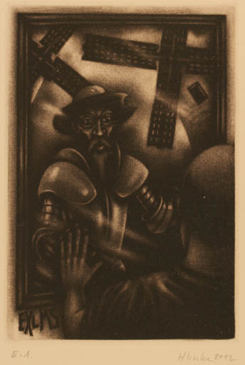 Exlibris by Miroslav Hlinka from Czech Republic for ? M. S. - Don Quijote Mill 