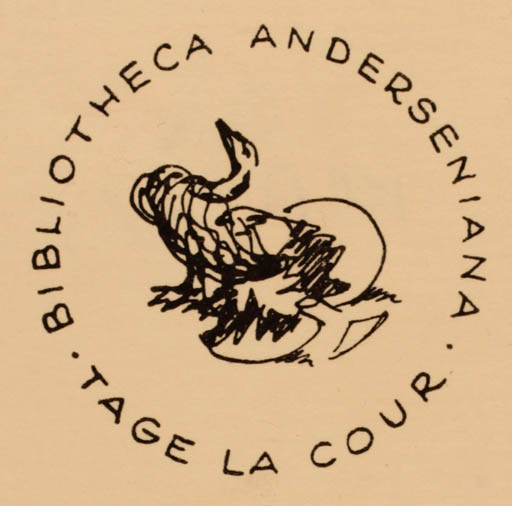 Exlibris by Alexander Secher from Denmark for Tage La Cour - Fairytale/fable Bird 