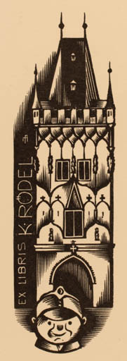 Exlibris by Dr. Otakar Marik from Czechoslovakia for Klaus Rödel - Architecture Literature 