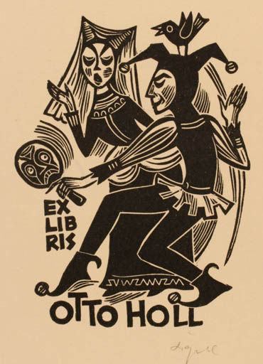 Exlibris by Silvi Väljal from Estonia for Otto Holl - Literature 