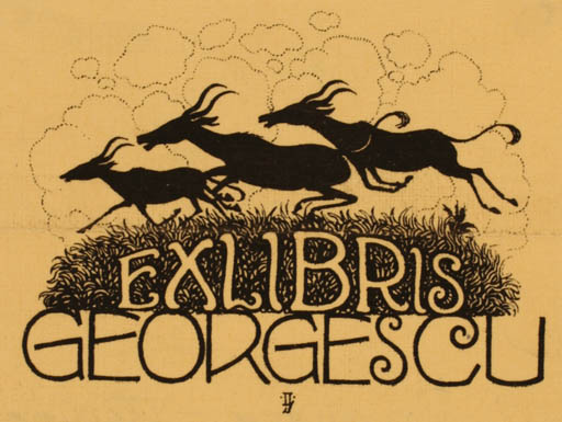 Exlibris by ? ? from Unknown for ? Georgescu - Fauna 