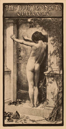 Exlibris by ? ? from Unknown for Otto Opler - Nude 