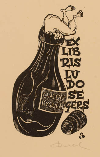 Exlibris by Zbigniew Dolatowski from Poland for Ludo Segers - Wine 