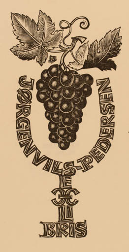 Exlibris by Pam Georg Rueter from Netherland for Jørgen Vils Pedersen - Wine 