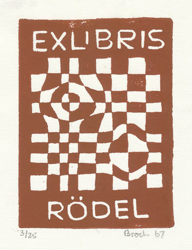 Exlibris by Jørgen Broch from Denmark for Klaus Rödel - Abstract 