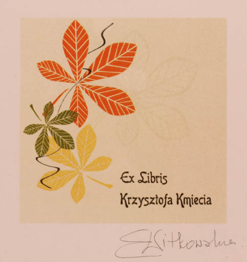 Exlibris by Ewa Witkowska from Poland for Krzysztof Kmiec - Flora 