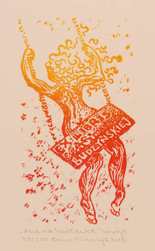 Exlibris by Bozena Pilarczyk from Poland for Asi Budzynskiej - Woman 