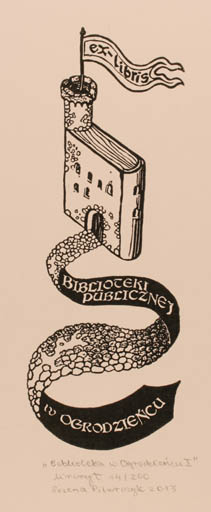 Exlibris by Bozena Pilarczyk from Poland for W. Ogrodziencu Biblioteki Publicznej - Castle/Palace 