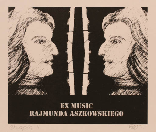 Exlibris by Weroniki Podstawki from Poland for Rajmund Aszkowski - Portrait 