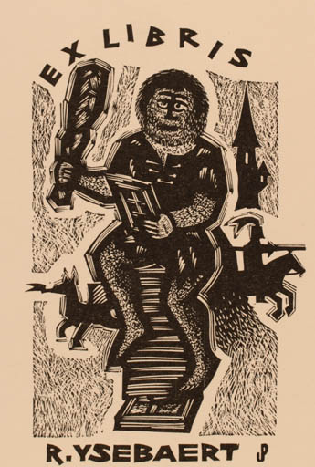 Exlibris by Piet Janssens from Belgium for R. Ysebaert - Man Sct.G. and the Dragon 