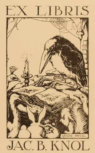 Exlibris by Anton Pieck from Netherland for Jac. B. Knol - Fairytale/fable Bird 