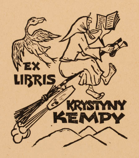 Exlibris by Zbigniew Dolatowski from Poland for Krystyny Kempy - Fairytale/fable Woman 