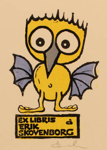 Exlibris by Zbigniew Dolatowski from Poland for Erik Skovenborg - Bird 