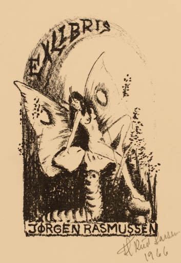 Exlibris by Flemming Rud Larsen from Denmark for Jørgen Lindhardt Rasmussen - Fairytale/fable 