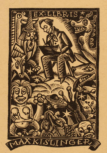 Exlibris by Rose Reinhold from Austria for Max Kislinger - Fairytale/fable 