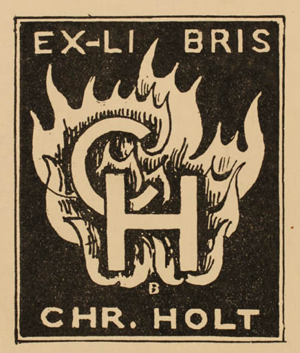 Exlibris by H. C. Bärenholdt from Denmark for Chr. Holt - Monogram 