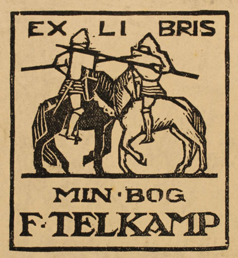 Exlibris by H. C. Bärenholdt from Denmark for Frits Telkamp - Horse Knight 